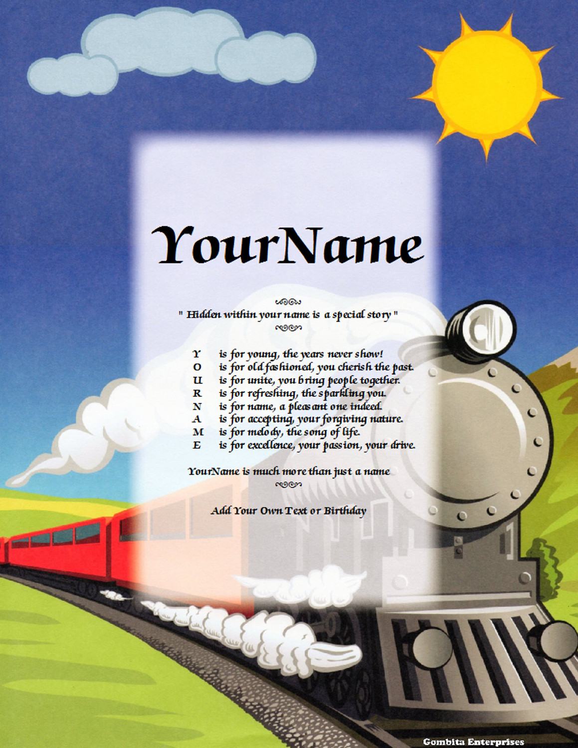 Train Child Background Name Poem Story