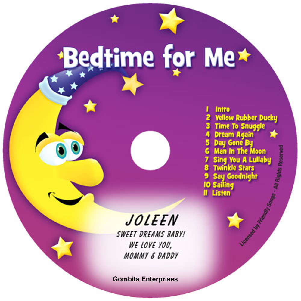 Friendly Songs® Bedtime For Me - Standard or Any Name CD