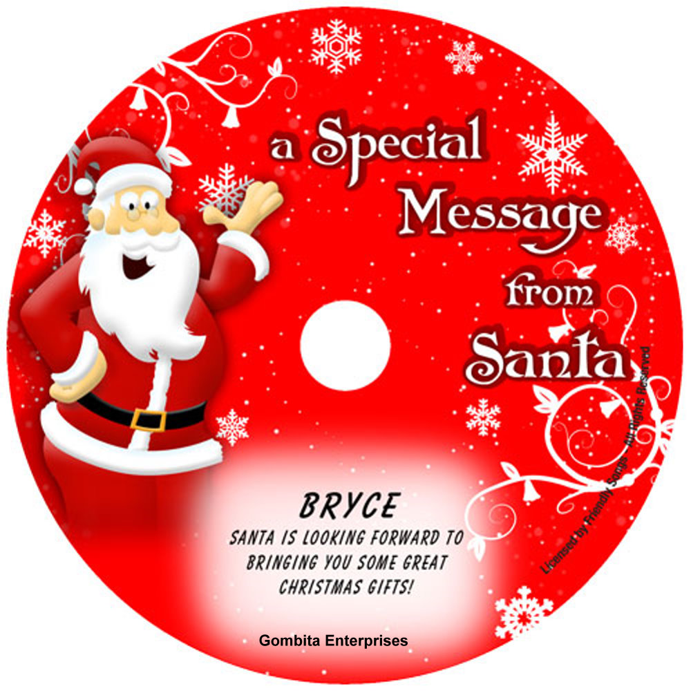 Friendly Songs® Message From Santa - Standard or Any Name CD