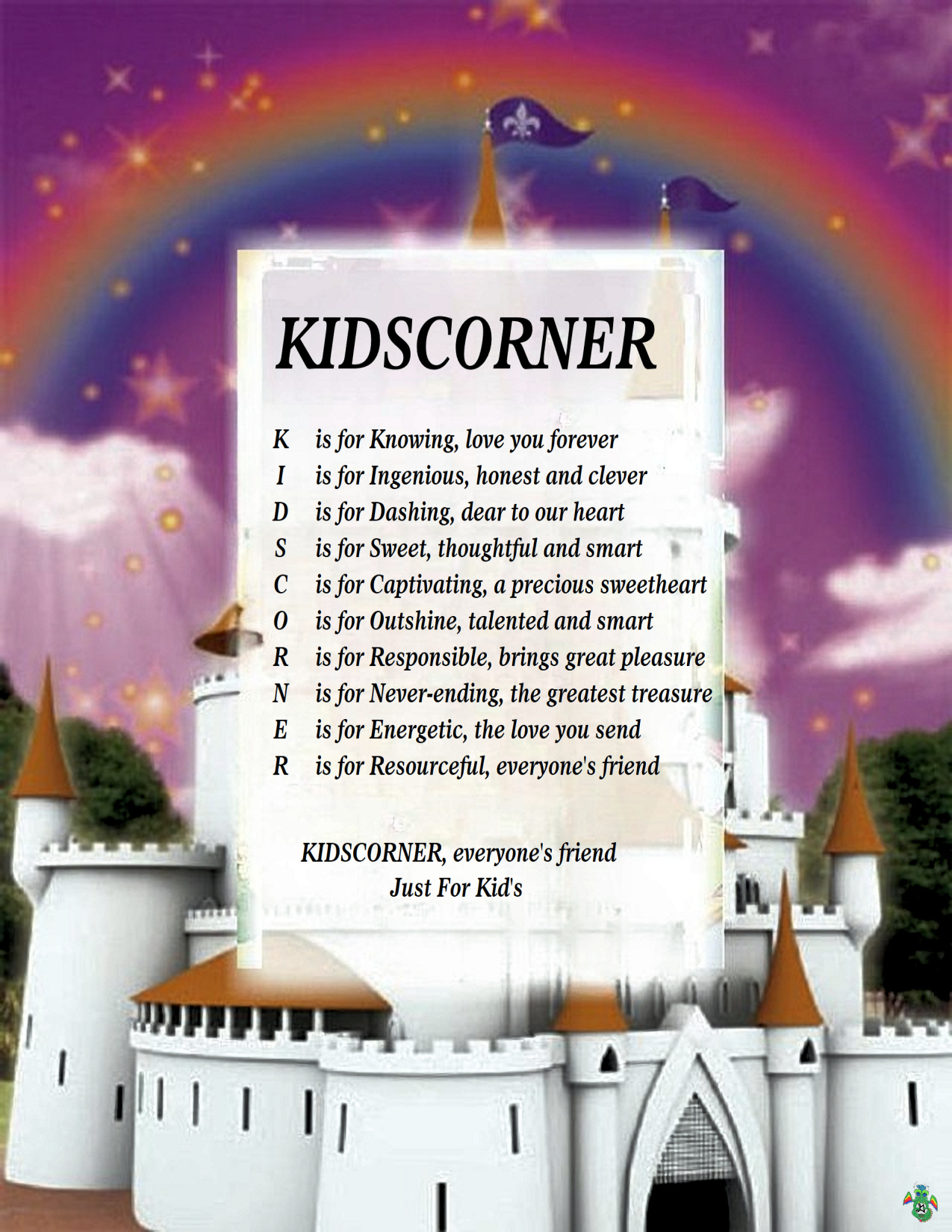 Kid's Corner Castle Child Name Poem