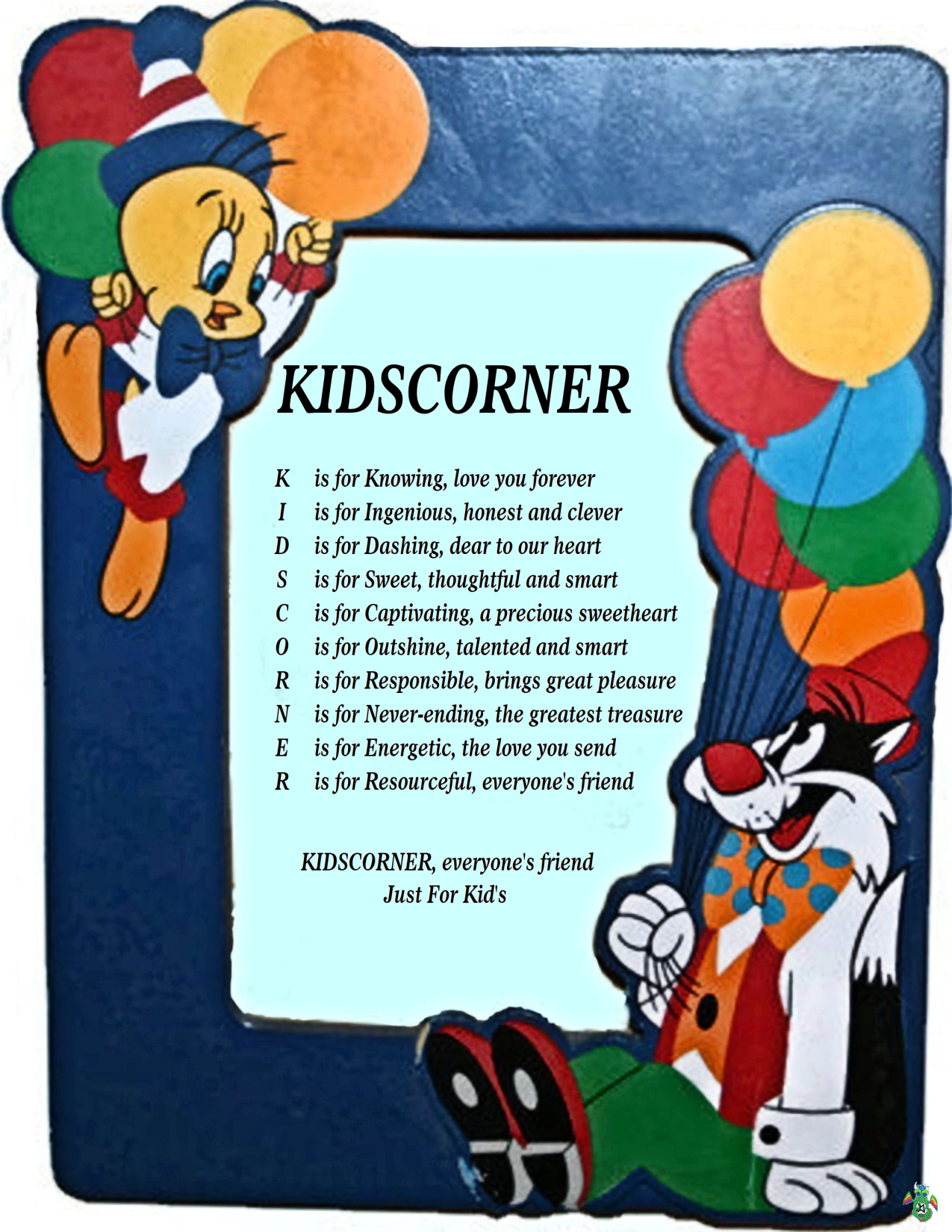 Kid's Corner Tweety Bird Child's Name Poem 