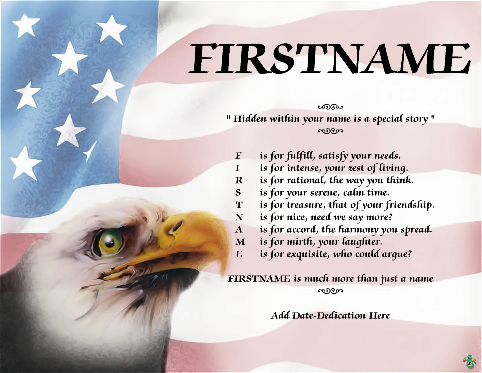 FIRST NAME POEM STORY American Eagle