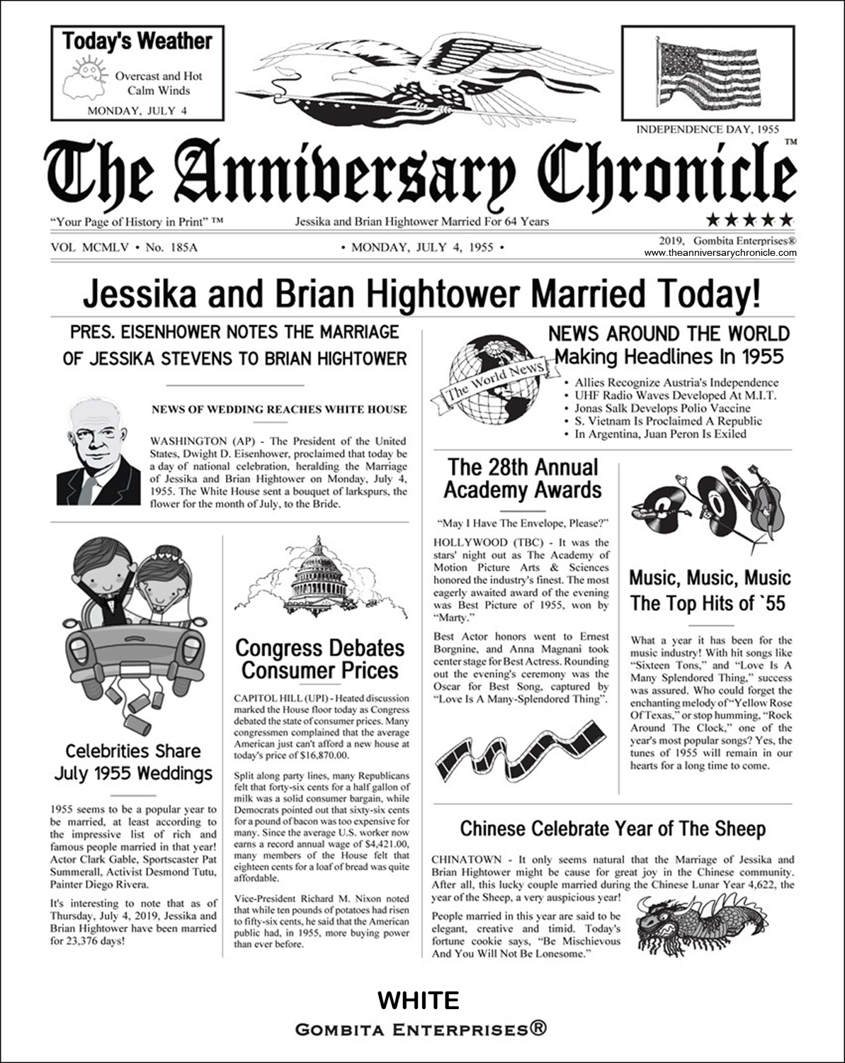 The Anniversary Chronicle - 8.5 x 11 Inch By Mail